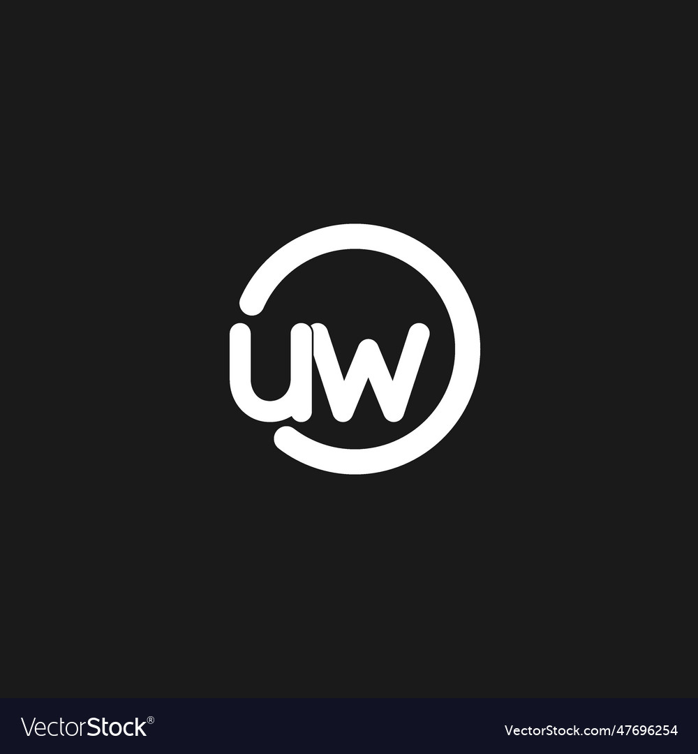 Initials uw logo monogram with simple circles