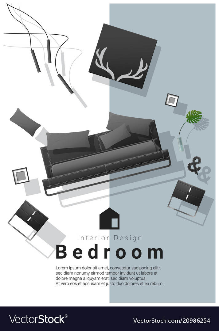 Interior Banner Sale With Bedroom Furniture Vector Image