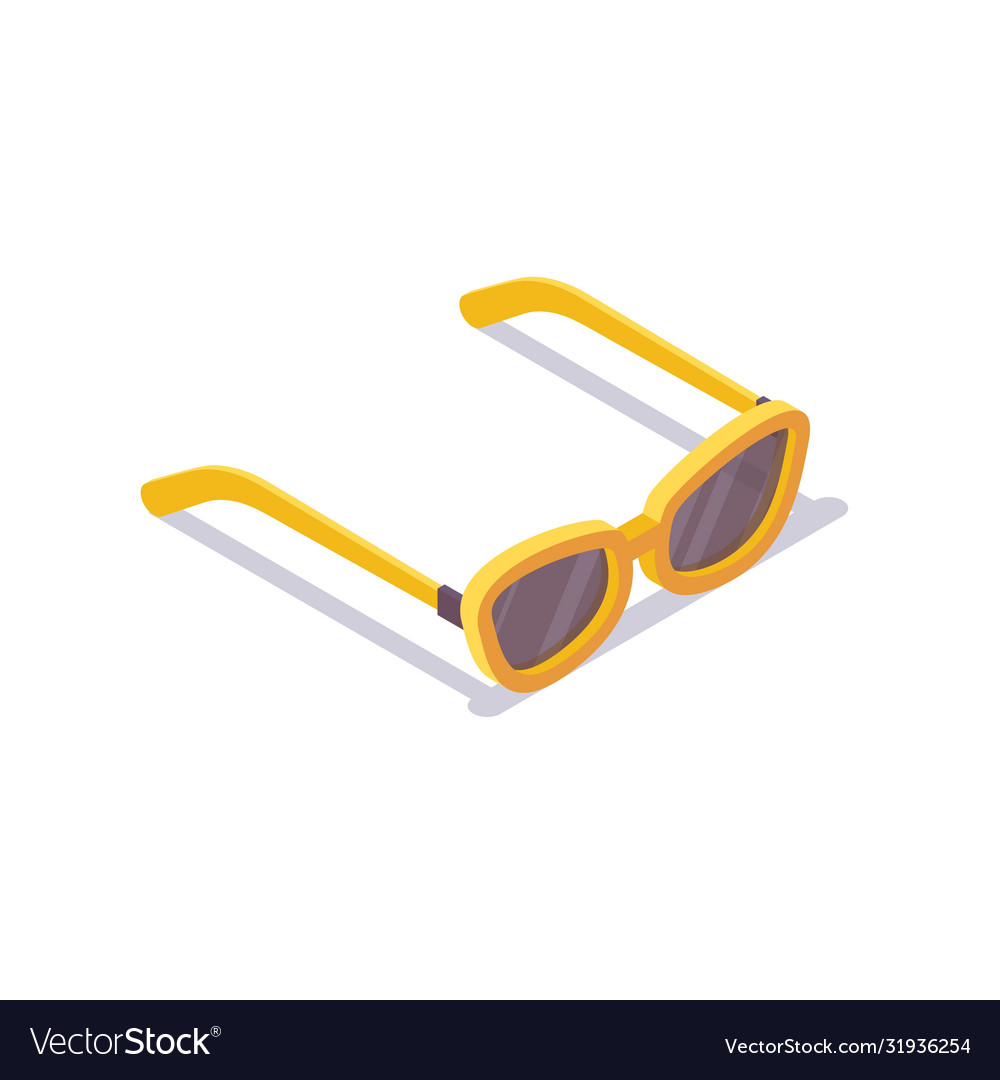 Isometric yellow sunglasses isolated on white Vector Image