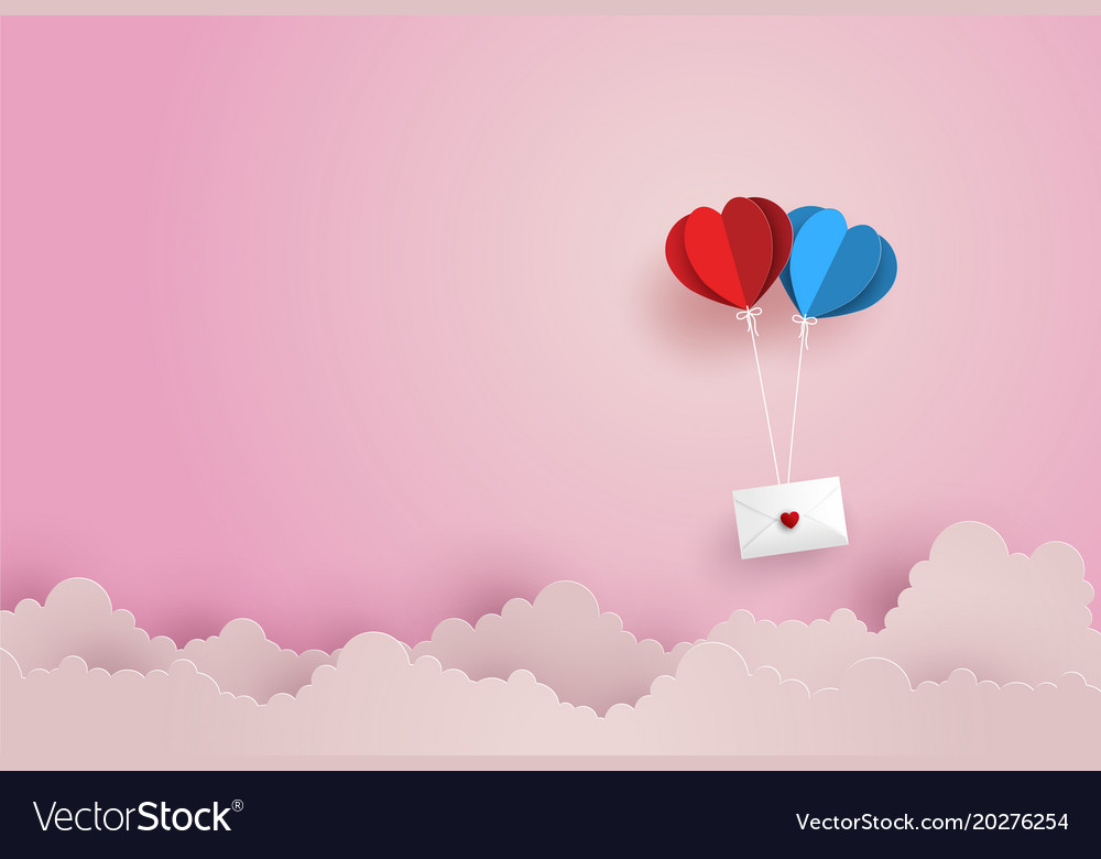 Love and valentine daytwin paper hot air balloon