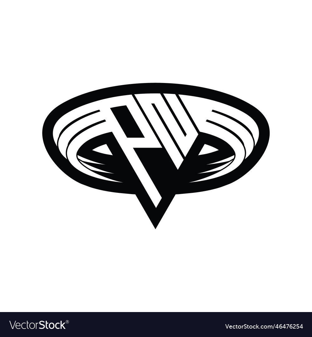 Pn logo monogram with triangle shape slice