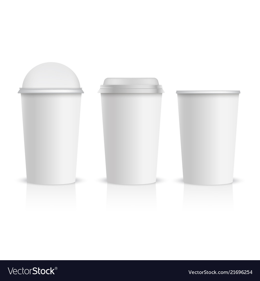 Realistic plastic cup with transparent cap