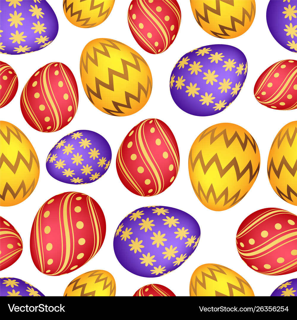 Seamless pattern with colorful easter eggs Vector Image