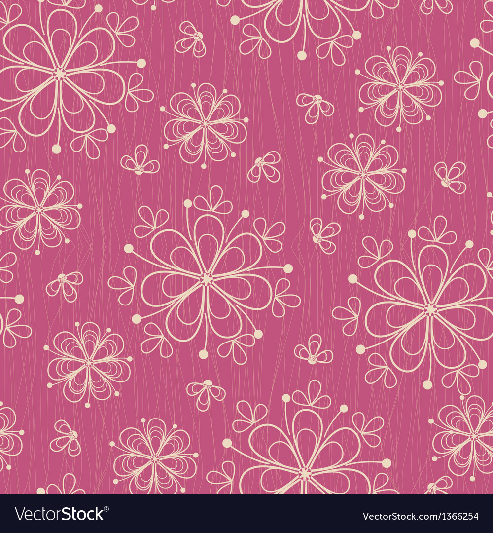 Seamless pattern with flowers on rose background