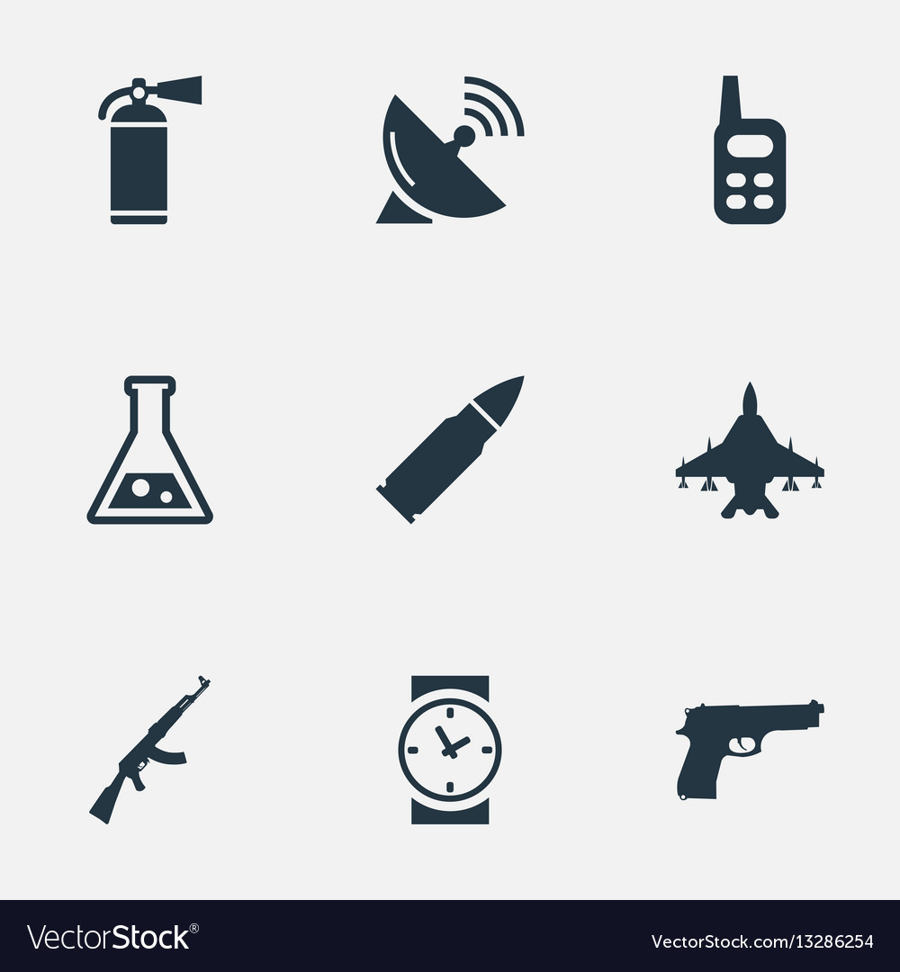 Set of 9 simple army icons can be found