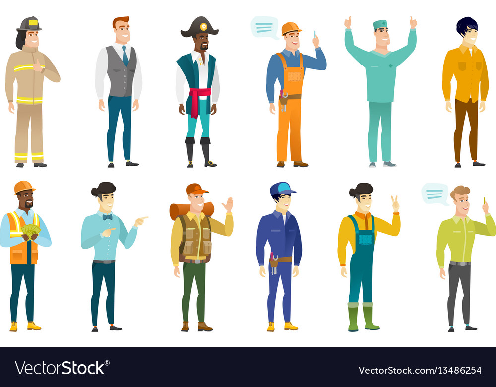 Set of professions characters vector image Set of professions characters