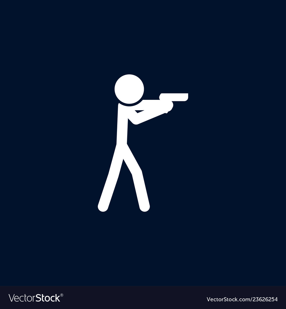 Shooter icon simple sportsman element shooting Vector Image