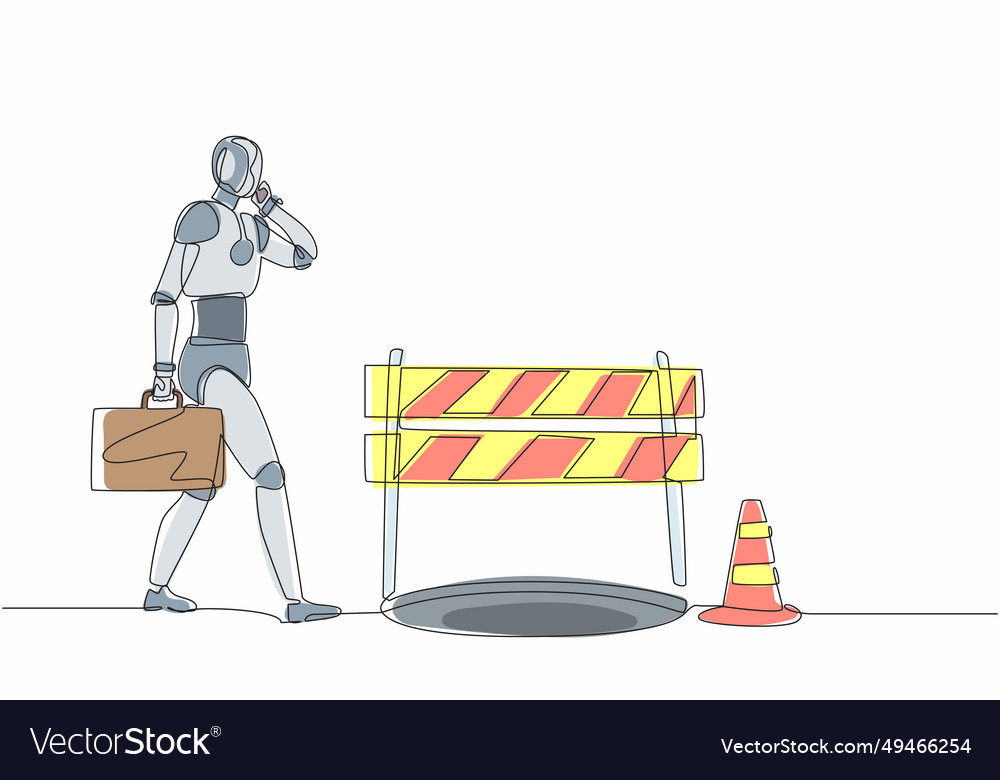 Single continuous line drawing robot talking