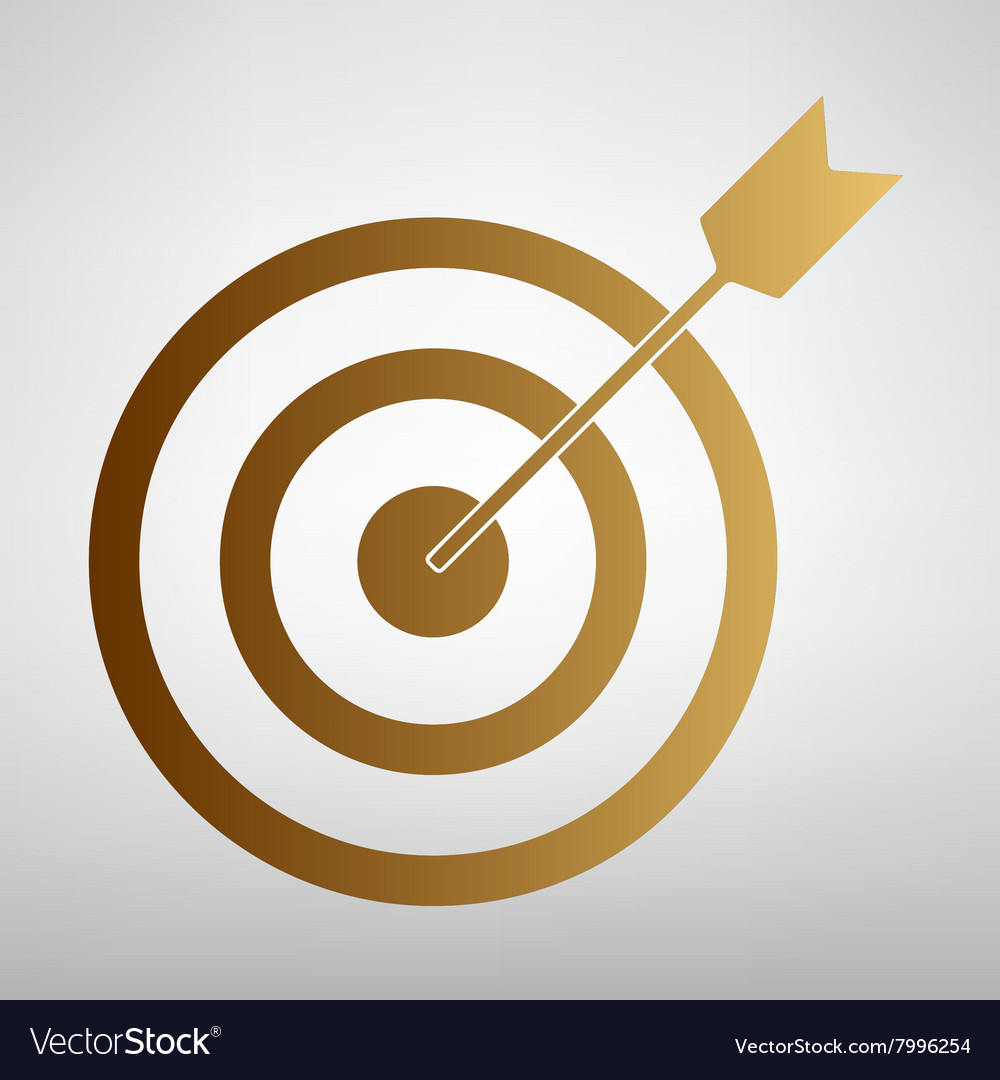 Target with dart flat style icon