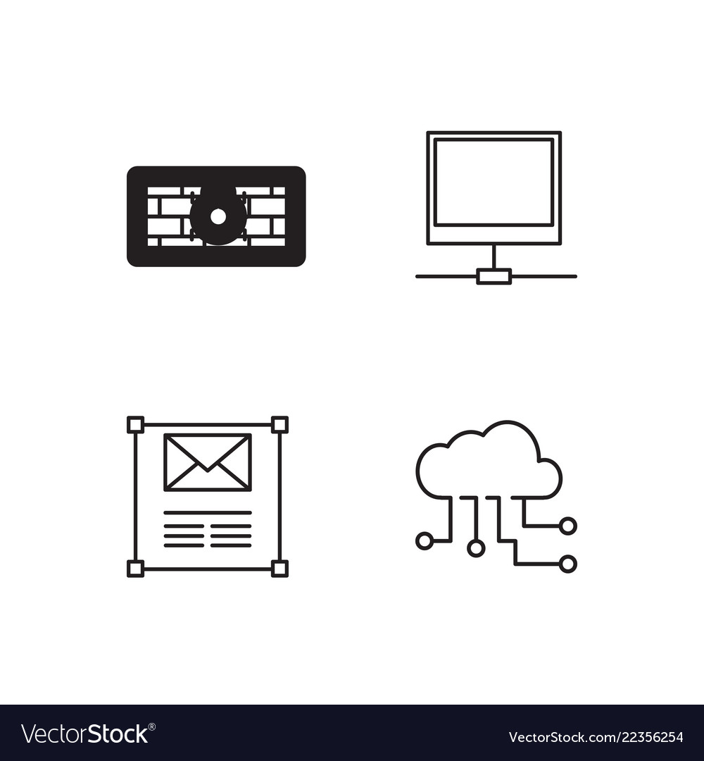 Web simple outlined icons set