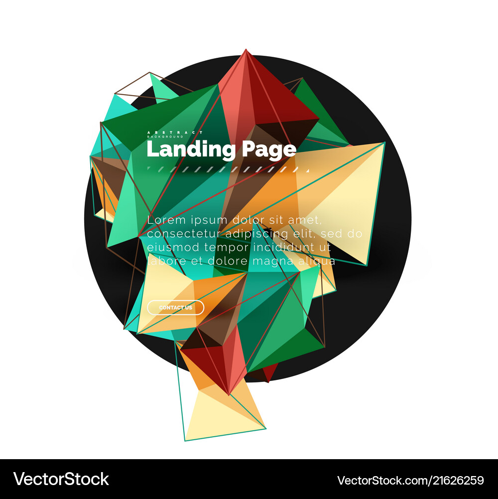 3d triangle abstract background polygonal Vector Image