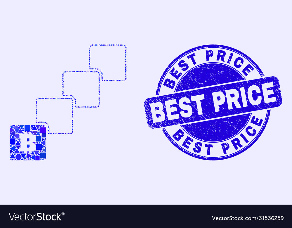 Blue grunge best price stamp seal and bitcoin Vector Image Blue grunge best price stamp seal and bitcoin