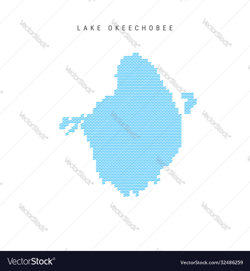 Blue wave pattern map lake okeechobee wavy Vector Image