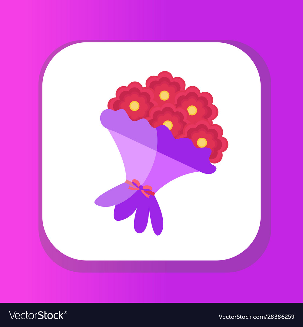 Bouquet flowers icon flat design isolated