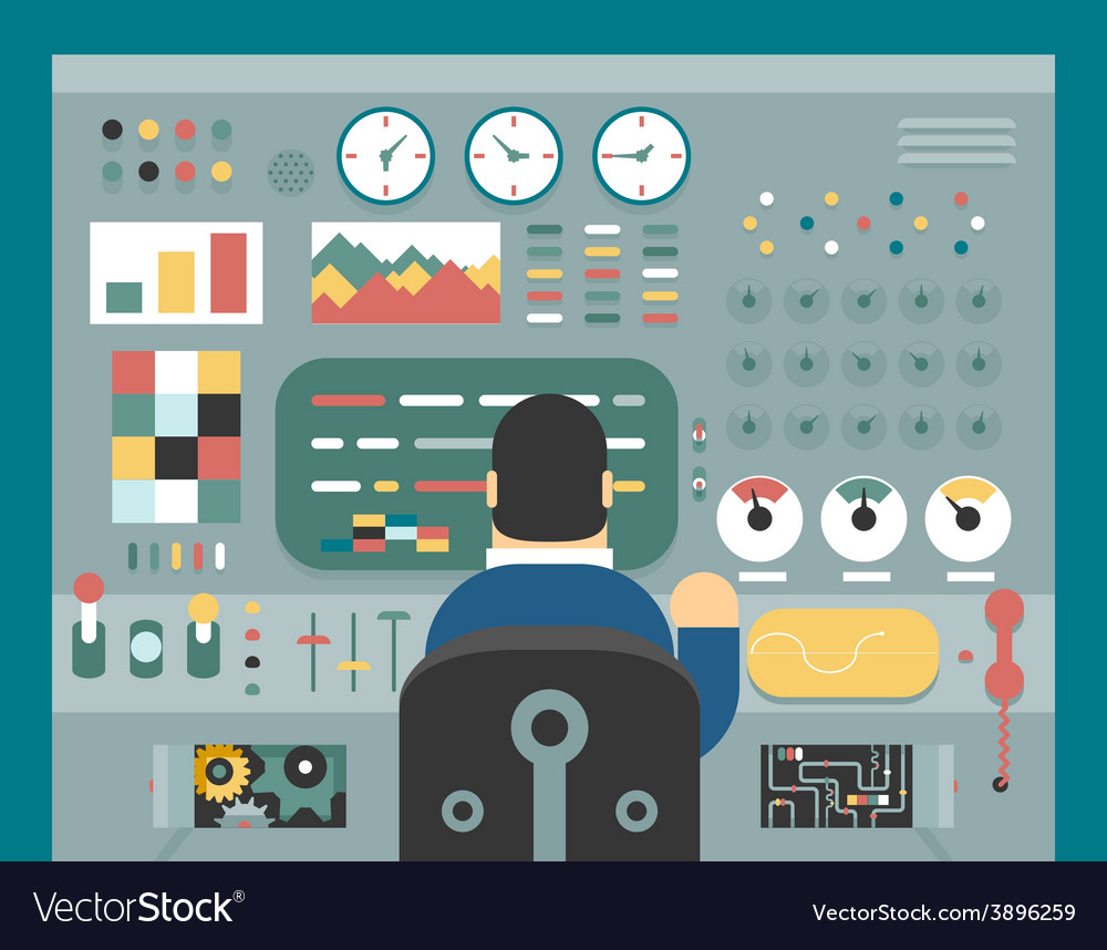 Businessman Analyzing Control Panel Data