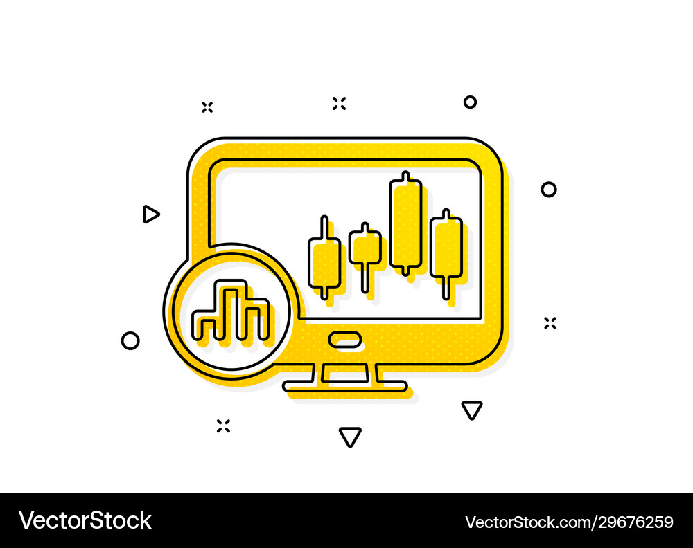 Candlestick chart icon analytics graph sign Vector Image