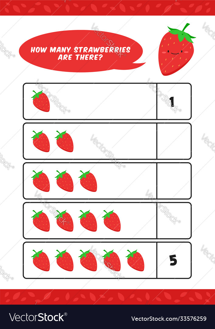 Child Kids Kindergarten Counting Learn Worksheet Vector Image Child Kids Kindergarten Counting Learn Worksheet Vector Image