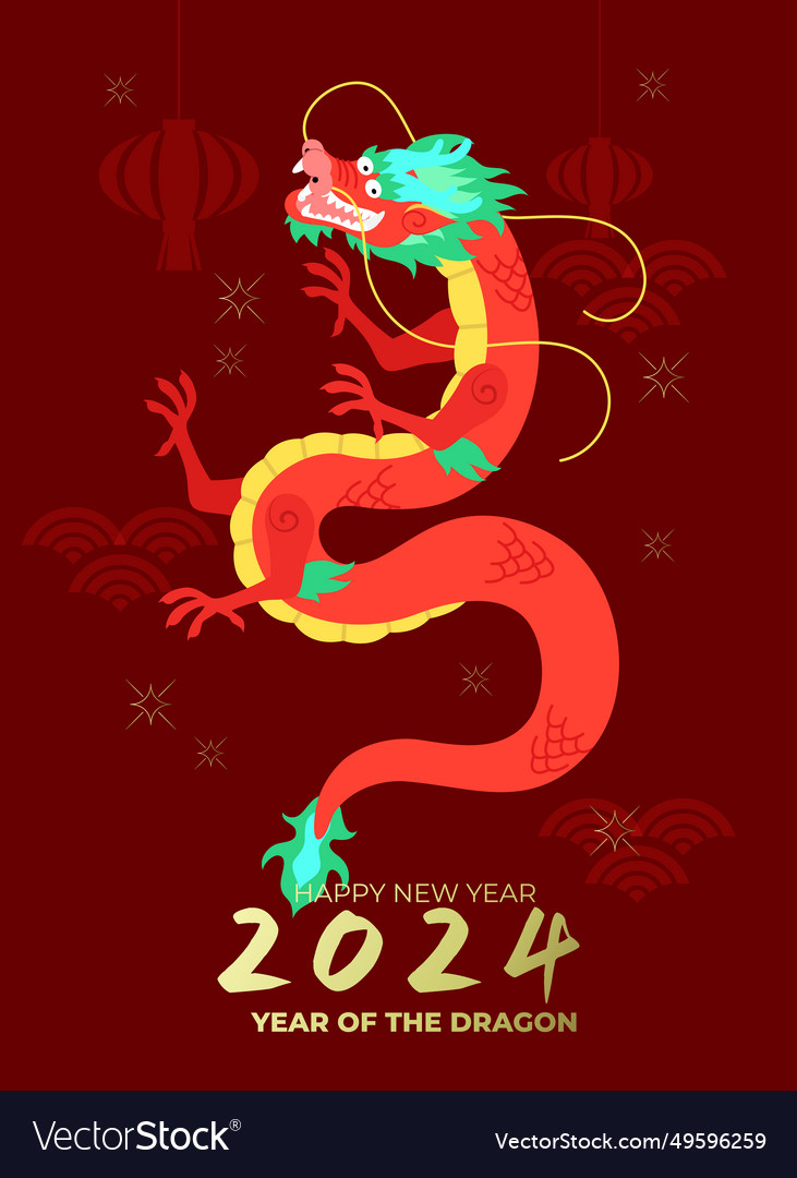 Chinese new year of the dragon 2024 card