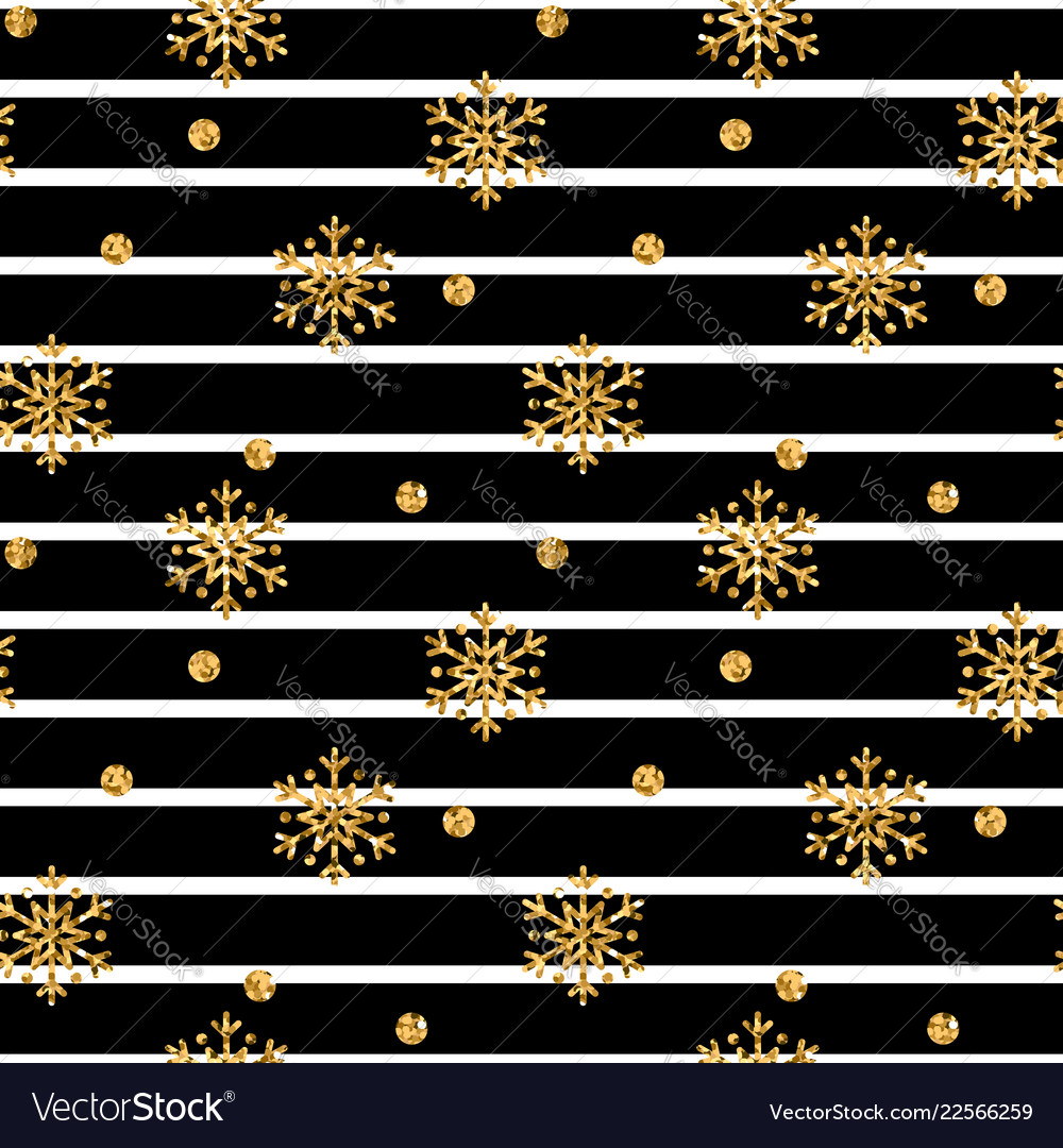 Christmas gold snowflake seamless pattern golden vector image Christmas gold snowflake seamless pattern golden