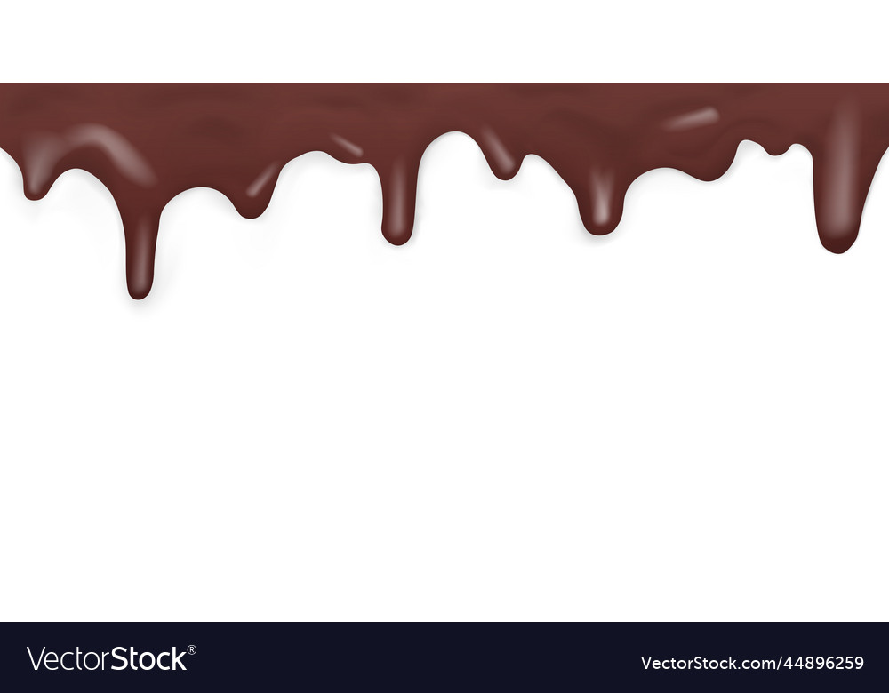 Dark dripping caramel pattern on white background Vector Image Dark dripping caramel pattern on white background