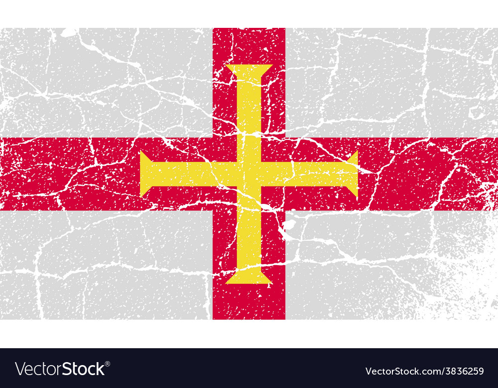 Flag of guernsey with old texture Royalty Free Vector Image