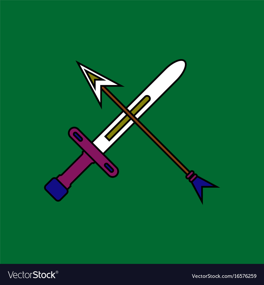 Flat icon design collection sword and arrow