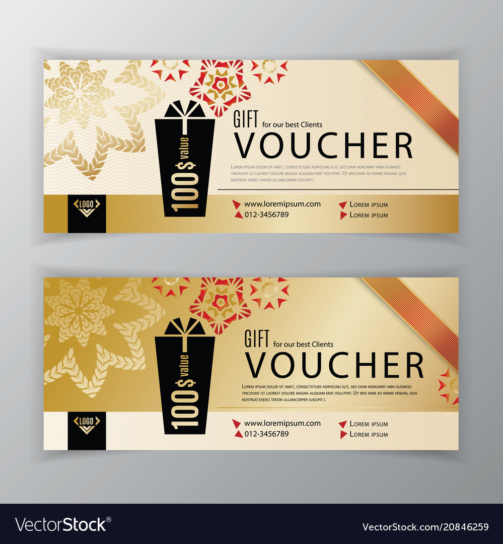 Gift voucher template universal flyer