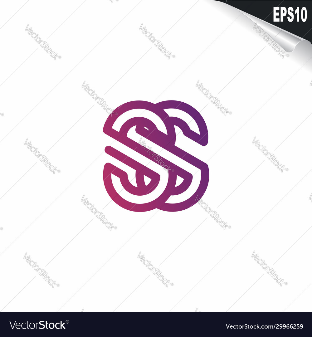 Initial ss logo monogram design template simple Vector Image Initial ss logo monogram design template simple