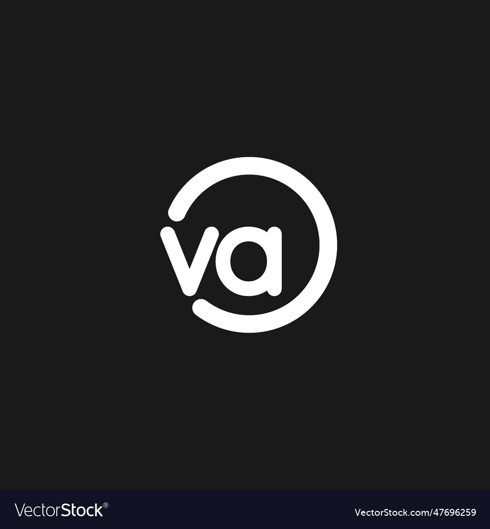 Initials va logo monogram with simple circles
