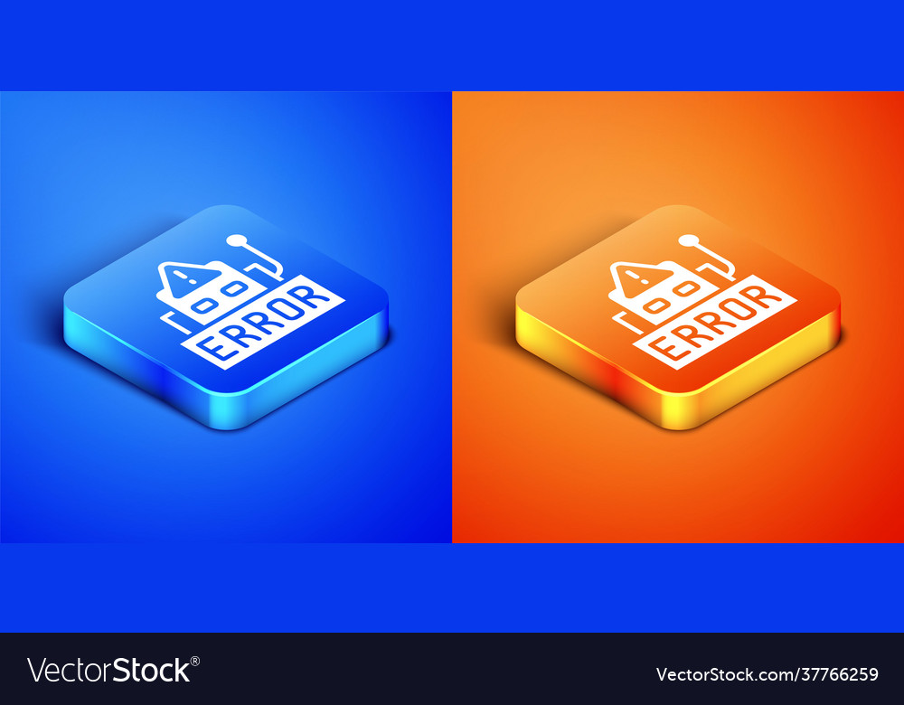 Isometric error in operation program vector image Isometric error in operation program