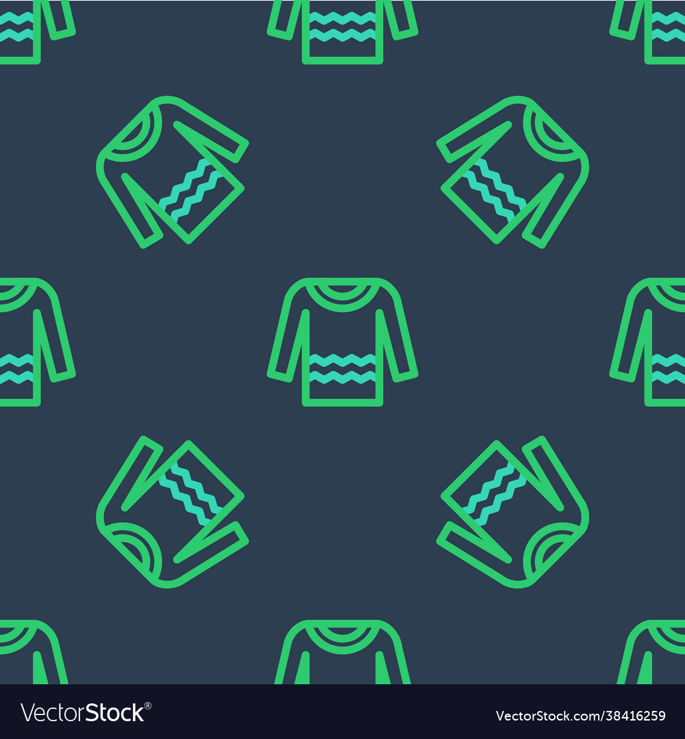 Line sweater icon isolated seamless pattern