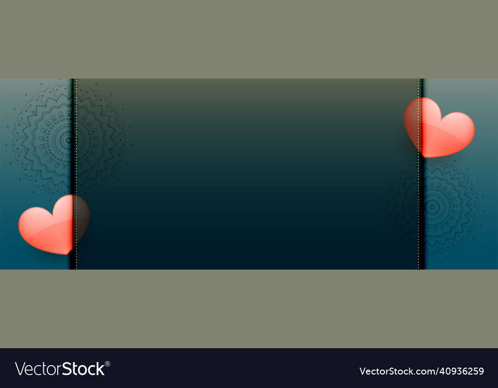 Love banner with two heart and text space Vector Image
