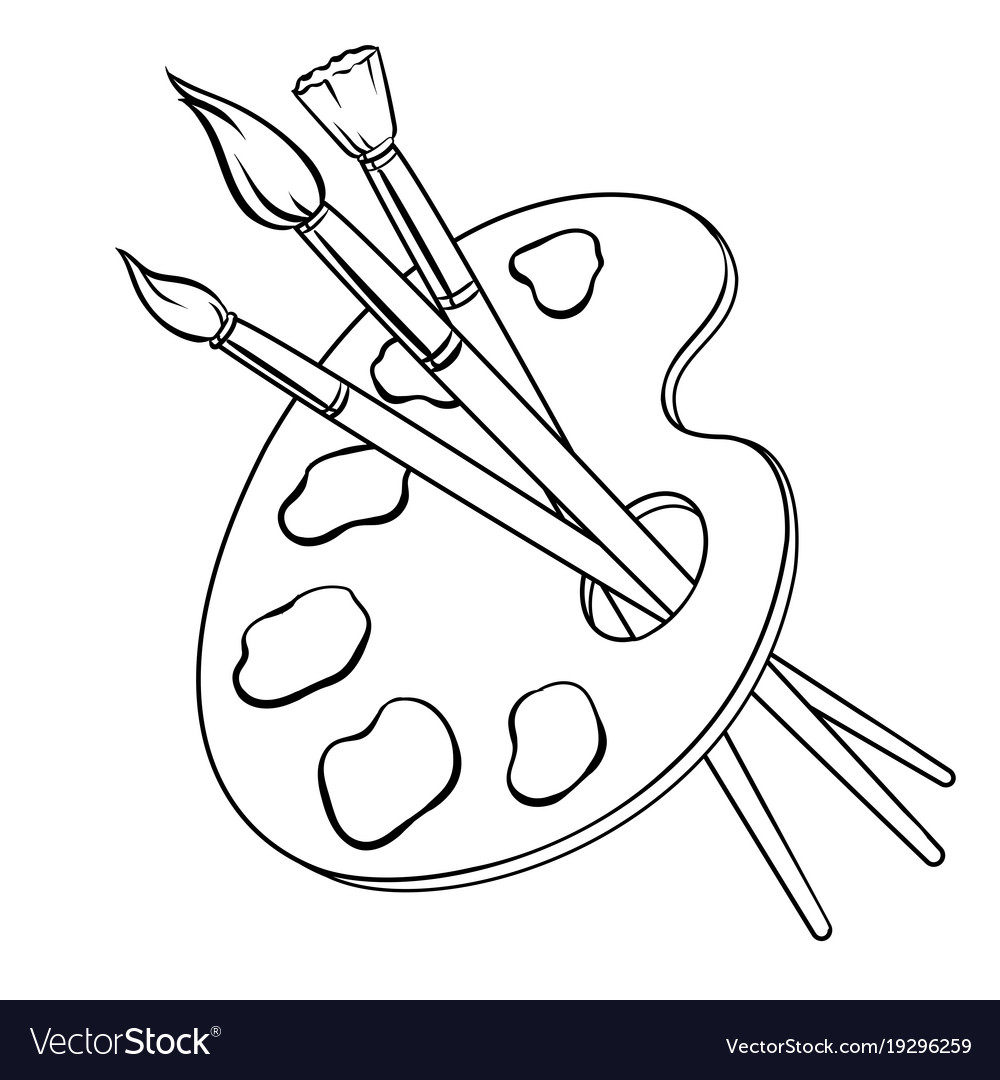 paint palette coloring page