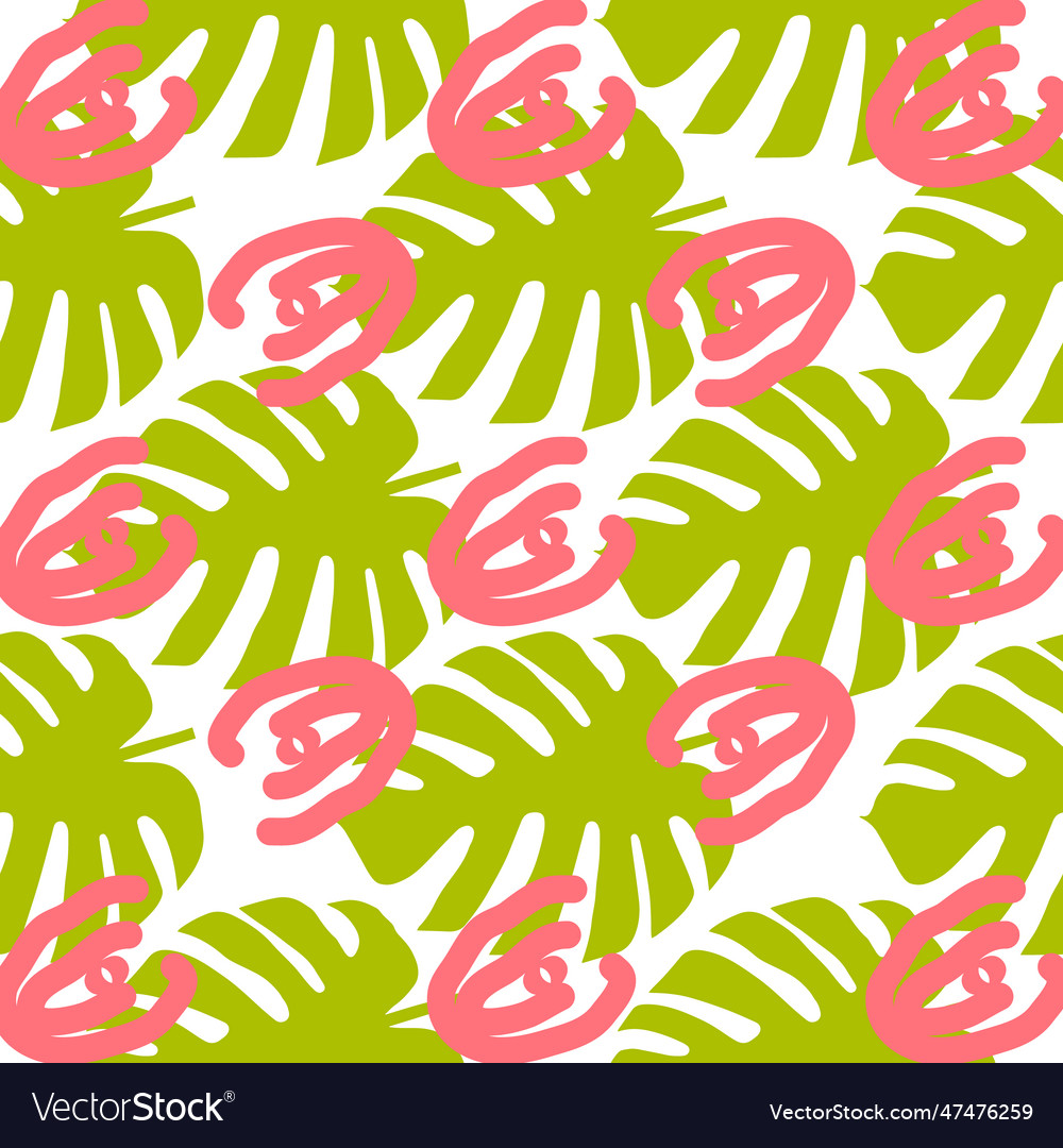 Seamless summer color pattern of abstract shapes