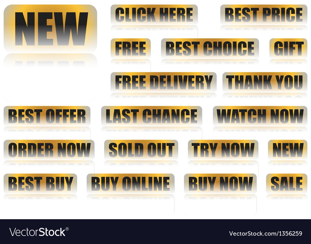 Set of 18 buttons with general eshop messages