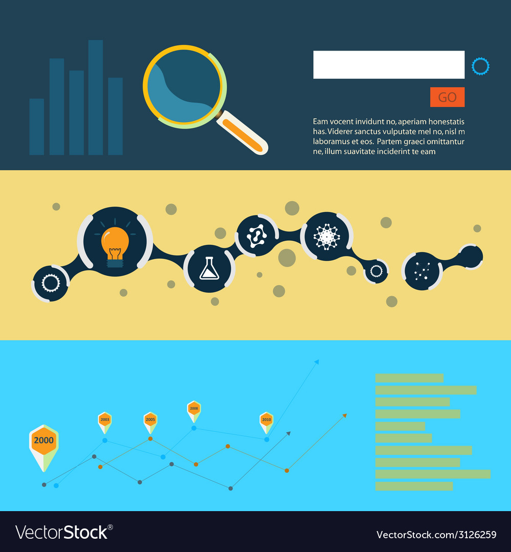Set of flat design concepts for web and printing