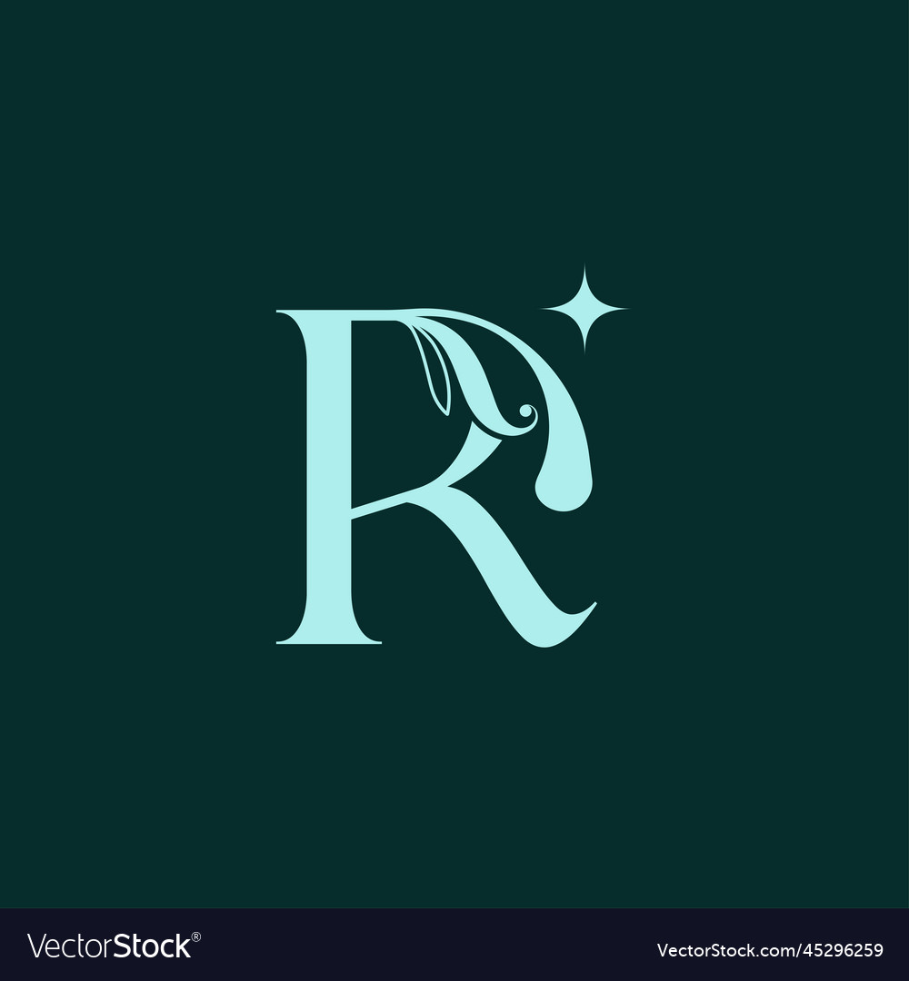 Stylish floral beauty logo royal r