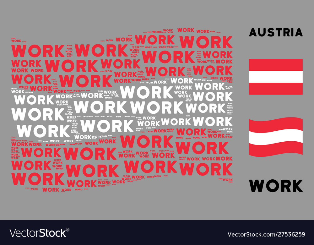 Waving austrian flag pattern work text items vector image Waving austrian flag pattern work text items