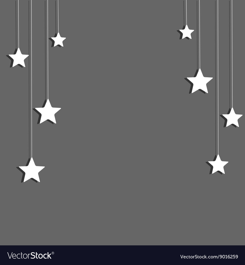 White Stars on String Background