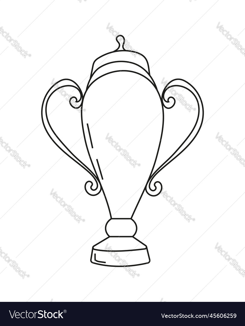 Winners cup icon in doodle style first