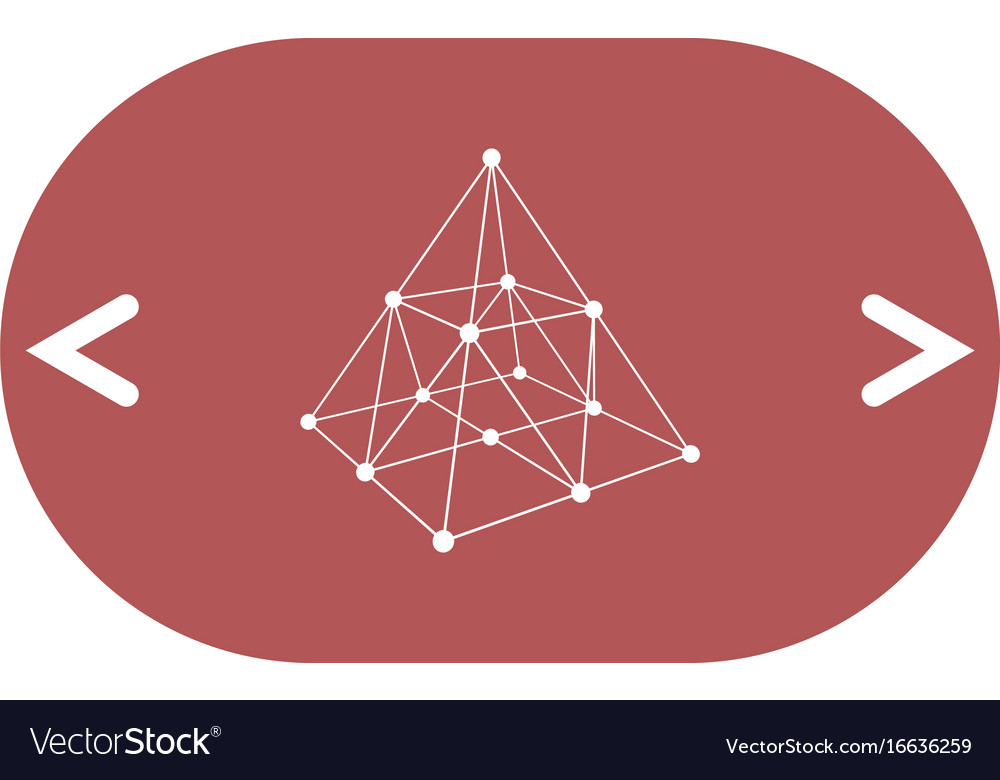Wire frame shape pyramid with connected lines