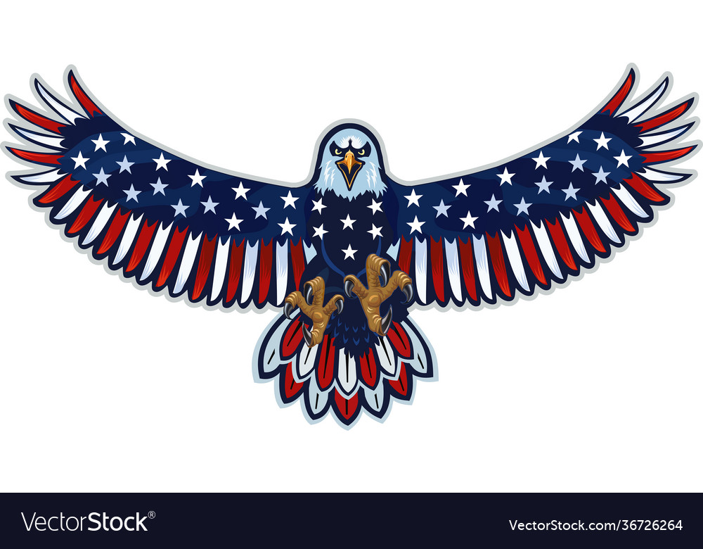 American eagle with usa flags Royalty Free Vector Image