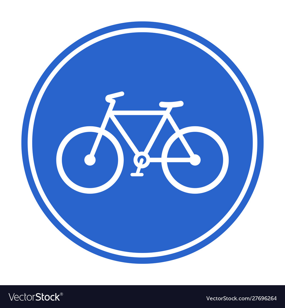 Blue bicycle lane sign Royalty Free Vector Image