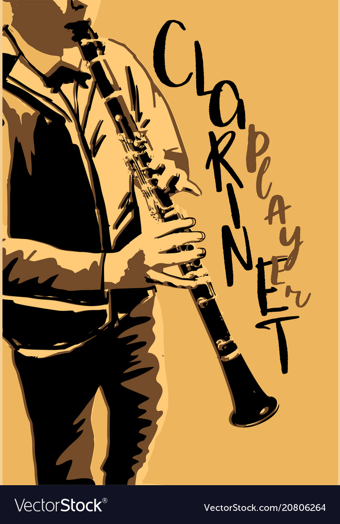 Boy playing clarinet poster