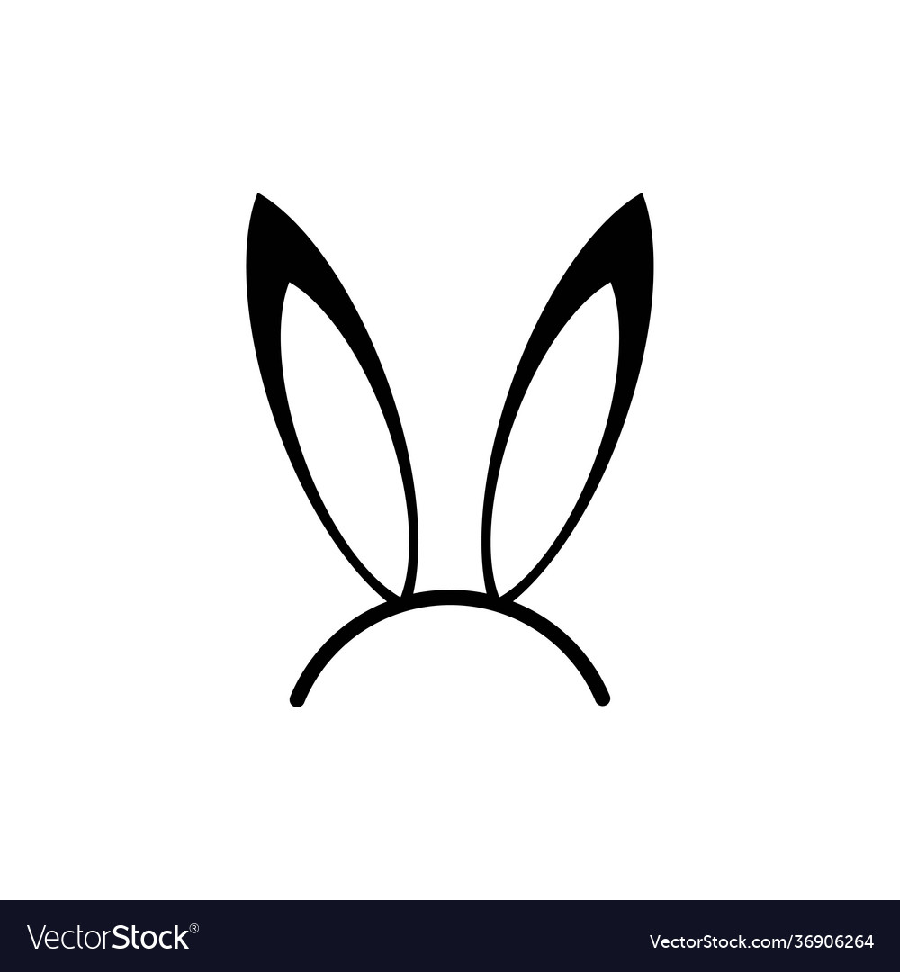 Bunny ear icon design template isolated Royalty Free Vector