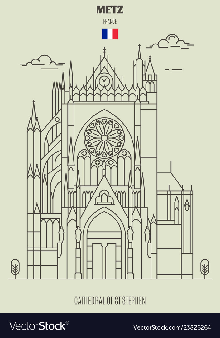 Cathedral of st stephen in metz Royalty Free Vector Image