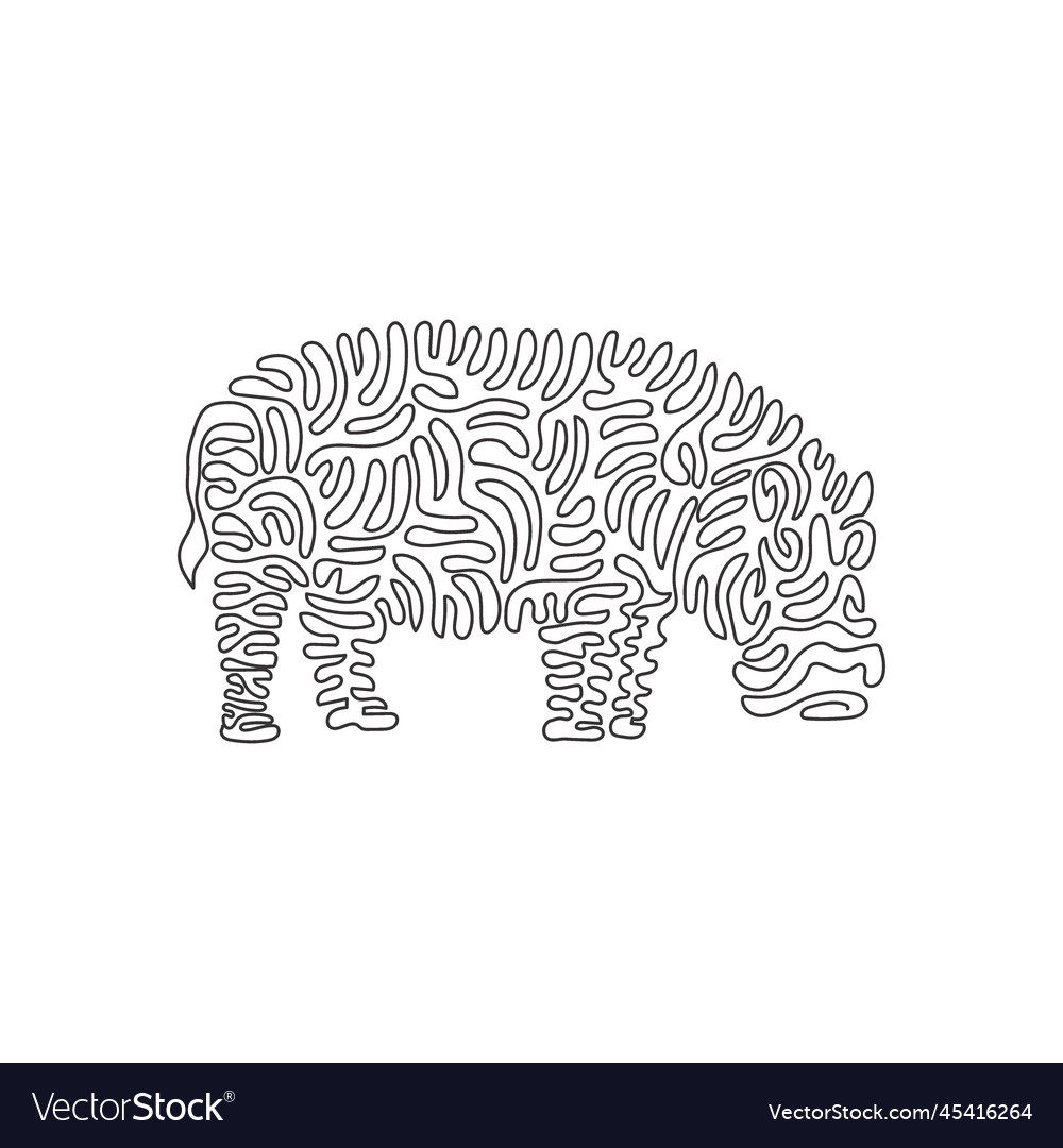 Continuous curve one line drawing Vector Image Continuous curve one line drawing