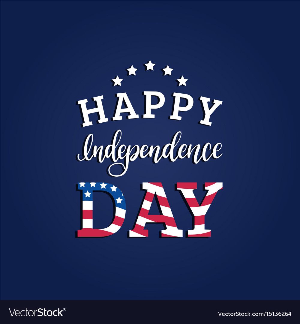 Fourth of july hand lettering inscription Vector Image