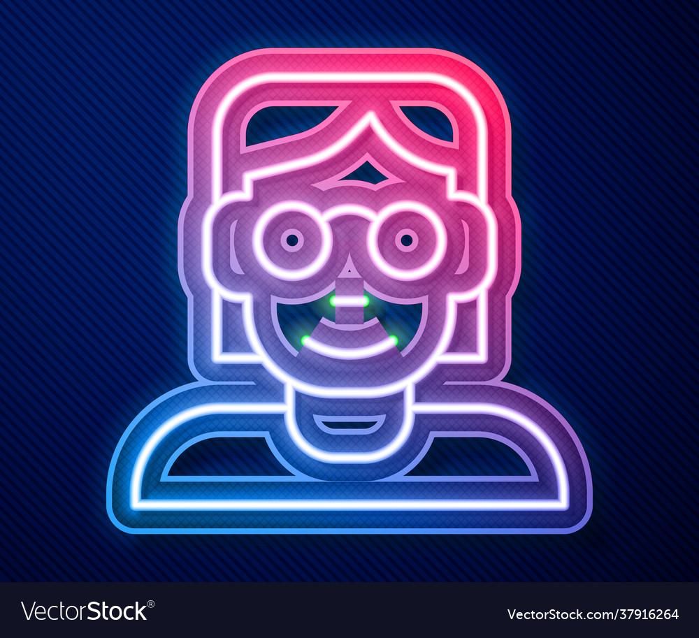 Glowing neon line hacker or coder icon isolated vector image Glowing neon line hacker or coder icon isolated