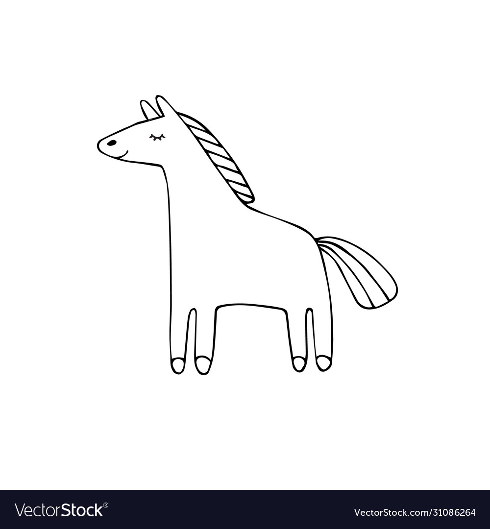 Hand drawn doodle sketch horse